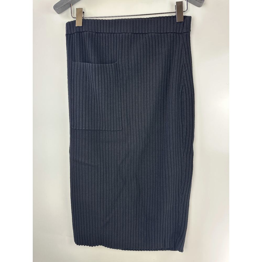 Universal Standard Ribbed Knit Patch Pocket Pencil Skirt Black M Plus Size 18 20 - Picture 3 of 11